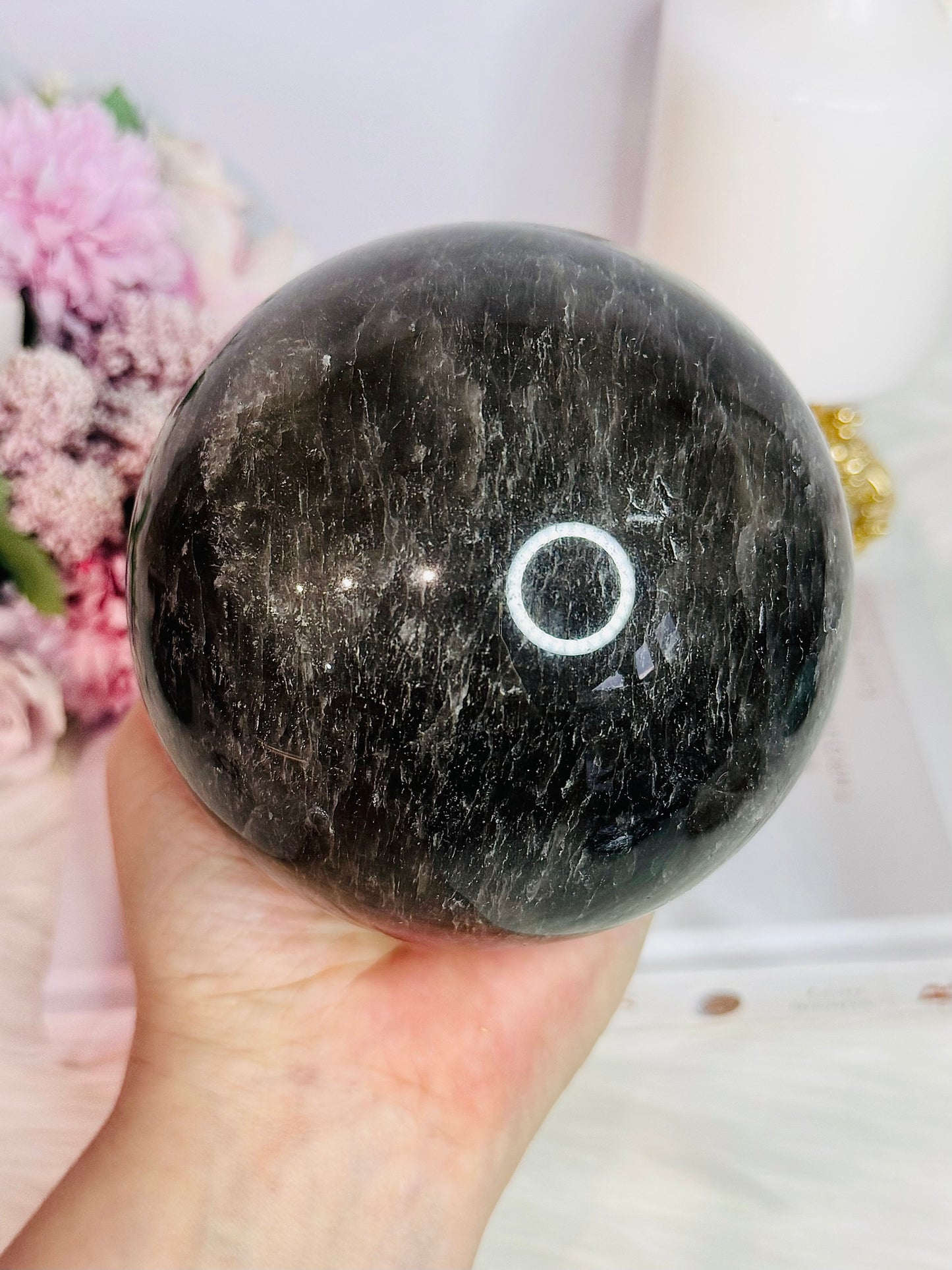 Supports Depression & Anxiety ~ Huge Smokey Quartz Sphere On Stand 1.64KG