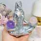 Silver Sacred Goddess with Amethyst & Rose Quartz Spheres 12cm