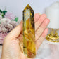 Citrine Tower 19cm Inc Stand (Cut in back of tower)