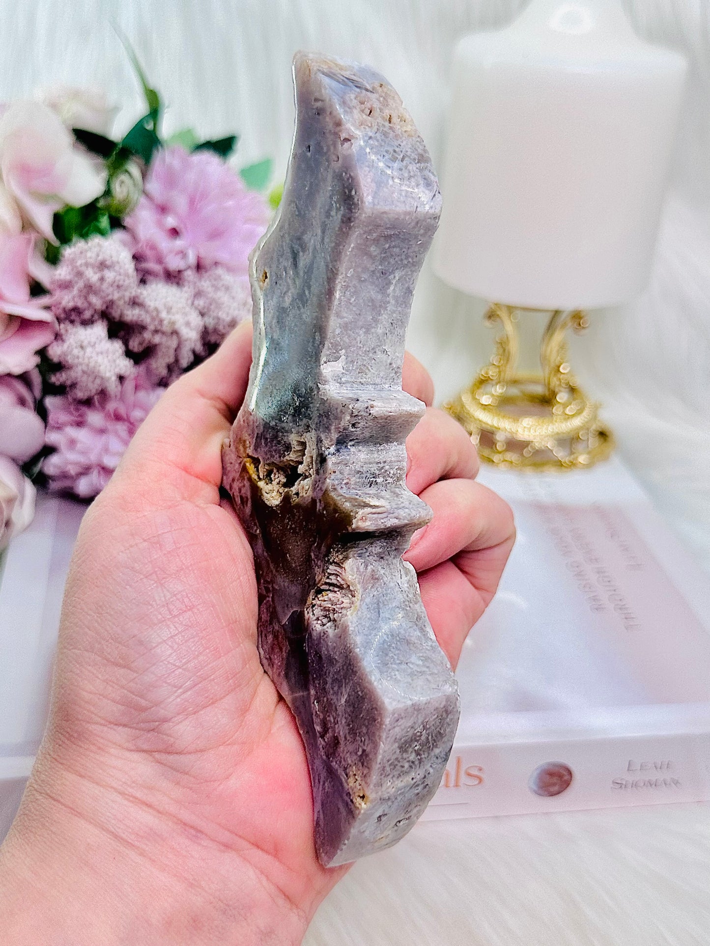 ⚜️ SALE ⚜️ Gorgeous Large 16cm Perfectly Carved Chunky Pink Amethyst Druzy Bat