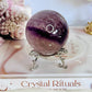 Incredible Phantom Amethyst Sphere with Rainbows 261grams On Stand