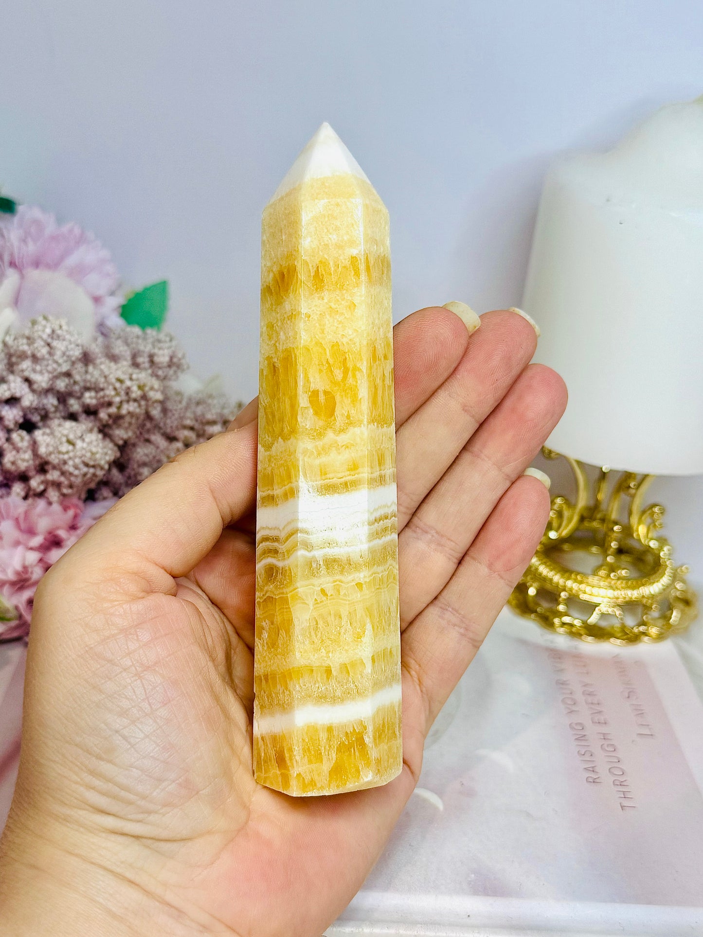 Orange Calcite Tower 14cm