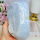Large Blue Calcite Carved Bowl 15cm 1.13KG