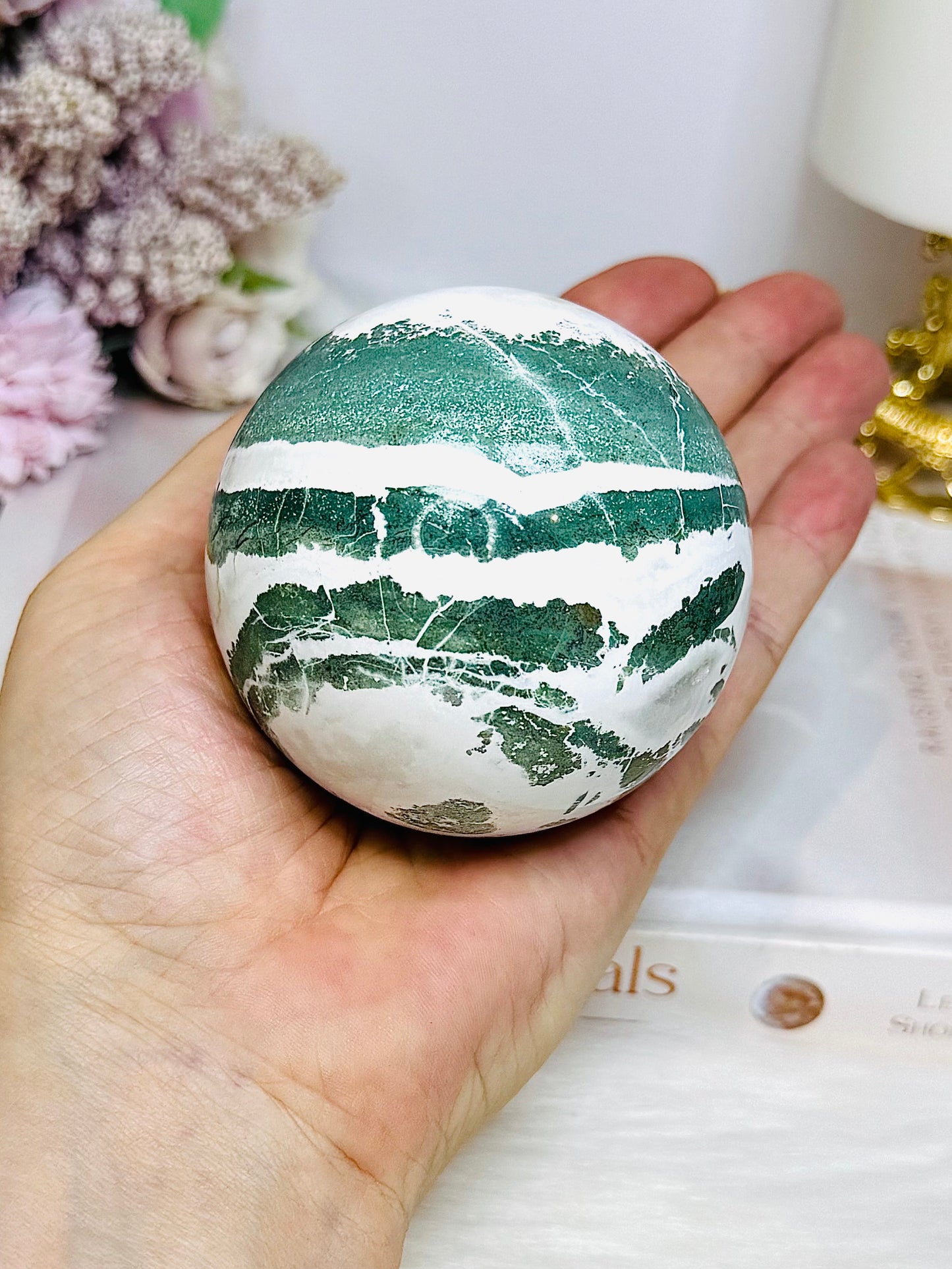 Large Unicorn Jasper Sphere on Stand 346g