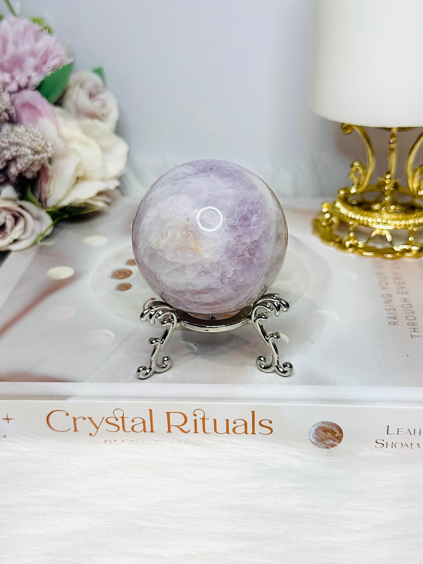 Natural Kunzite Sphere on Stand 5.5cm