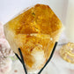 Incredible Large Citrine Freeform Full Of Rainbows On Custom Stand (Heat Treated)