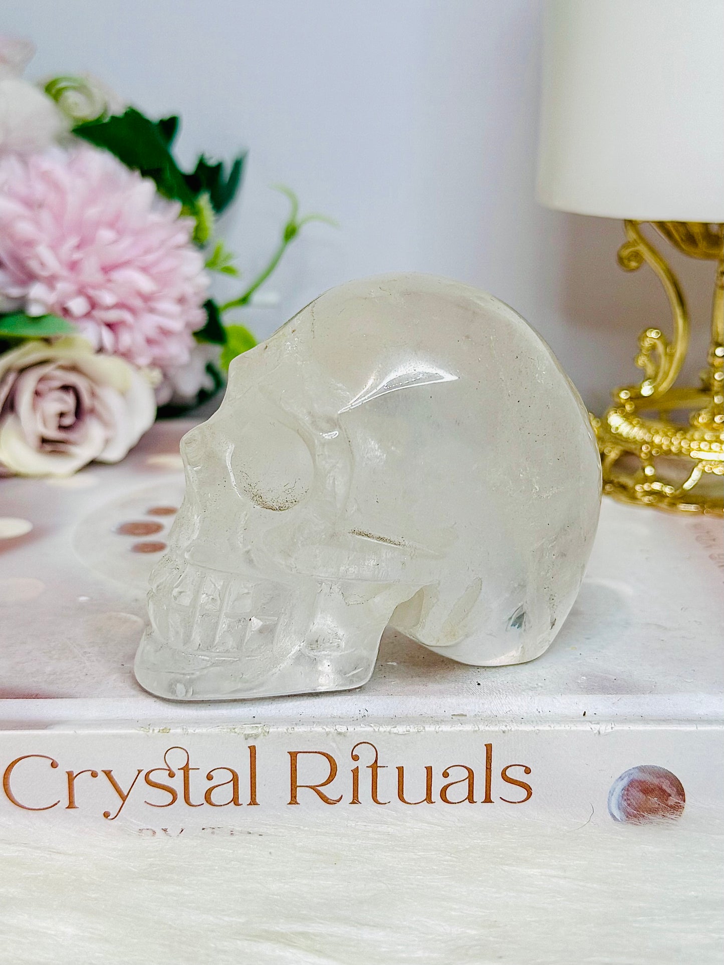 Clear Quartz Carved Skull 306g 7.5cm