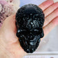 Black Obsidian Filigree Carved Skull 9cm 417g
