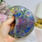 High Grade Large Labradorite Carved Moon Full of Flash 18.5cm