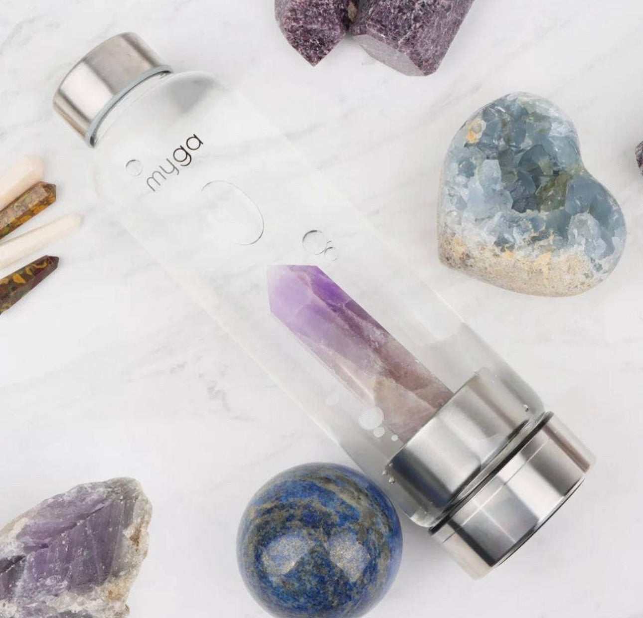Amethyst Crystal Water Bottle