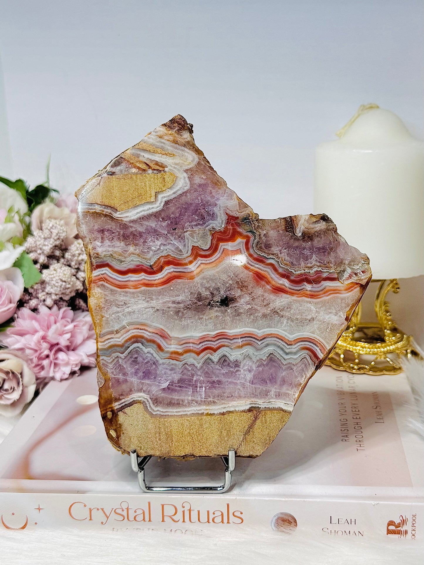 Large Natural Crazy Lace Amethyst Slab 16cm 430g