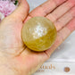 Golden Healer Sphere with Rainbows On Stand 163g