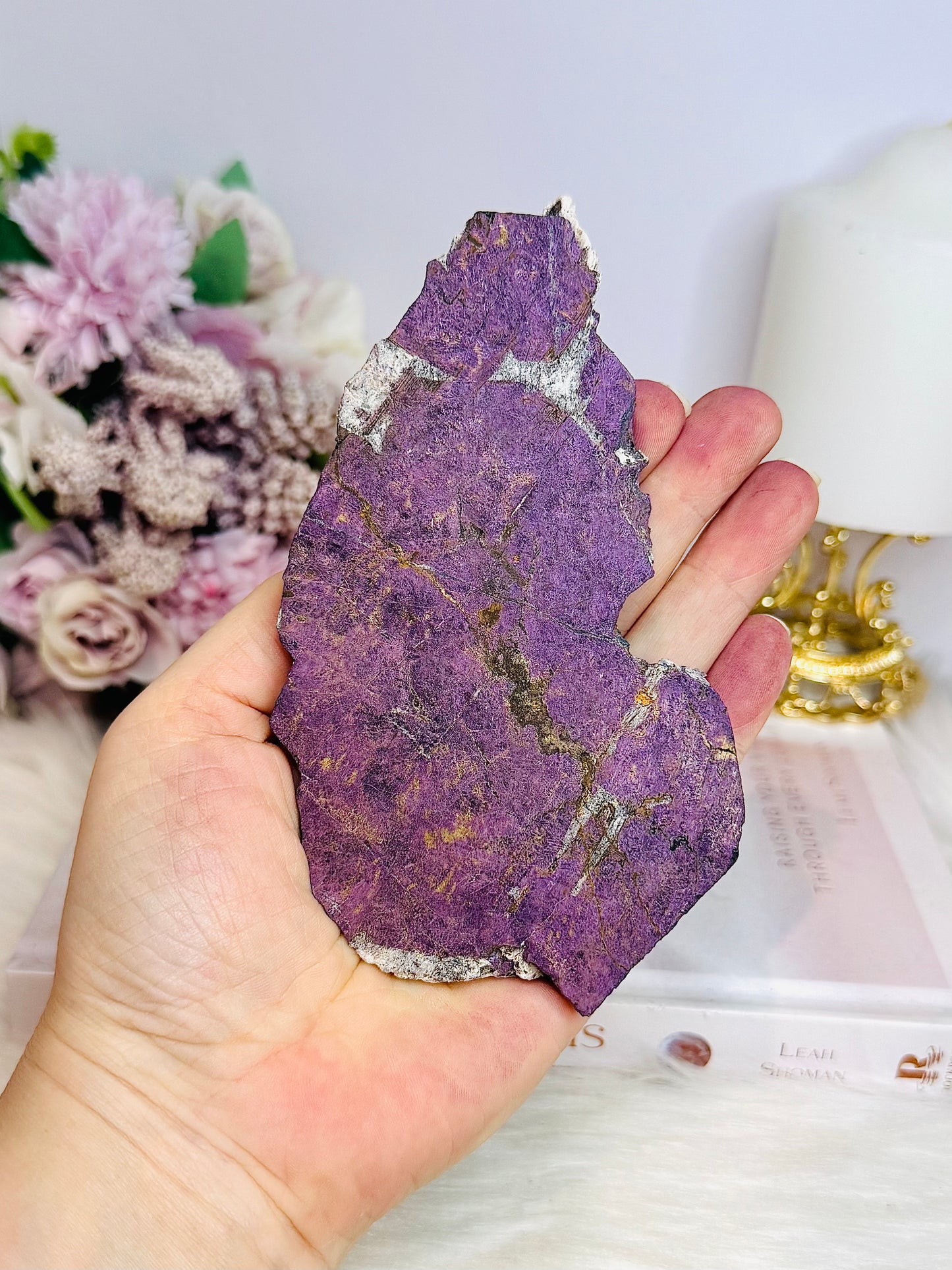Natural Purpurite Slab on Stand 13cm