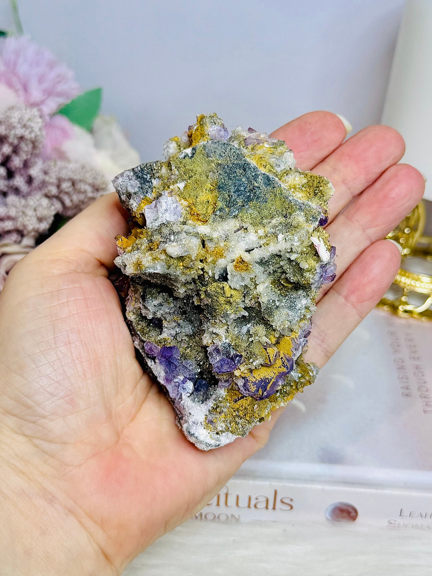 High Grade Cubed Purple Fluorite On Matrix Specimen