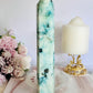 Large Natural 22cm Carved Phoenix Stone (Malachite, Turquoise, Crysocolla) Carved Tower