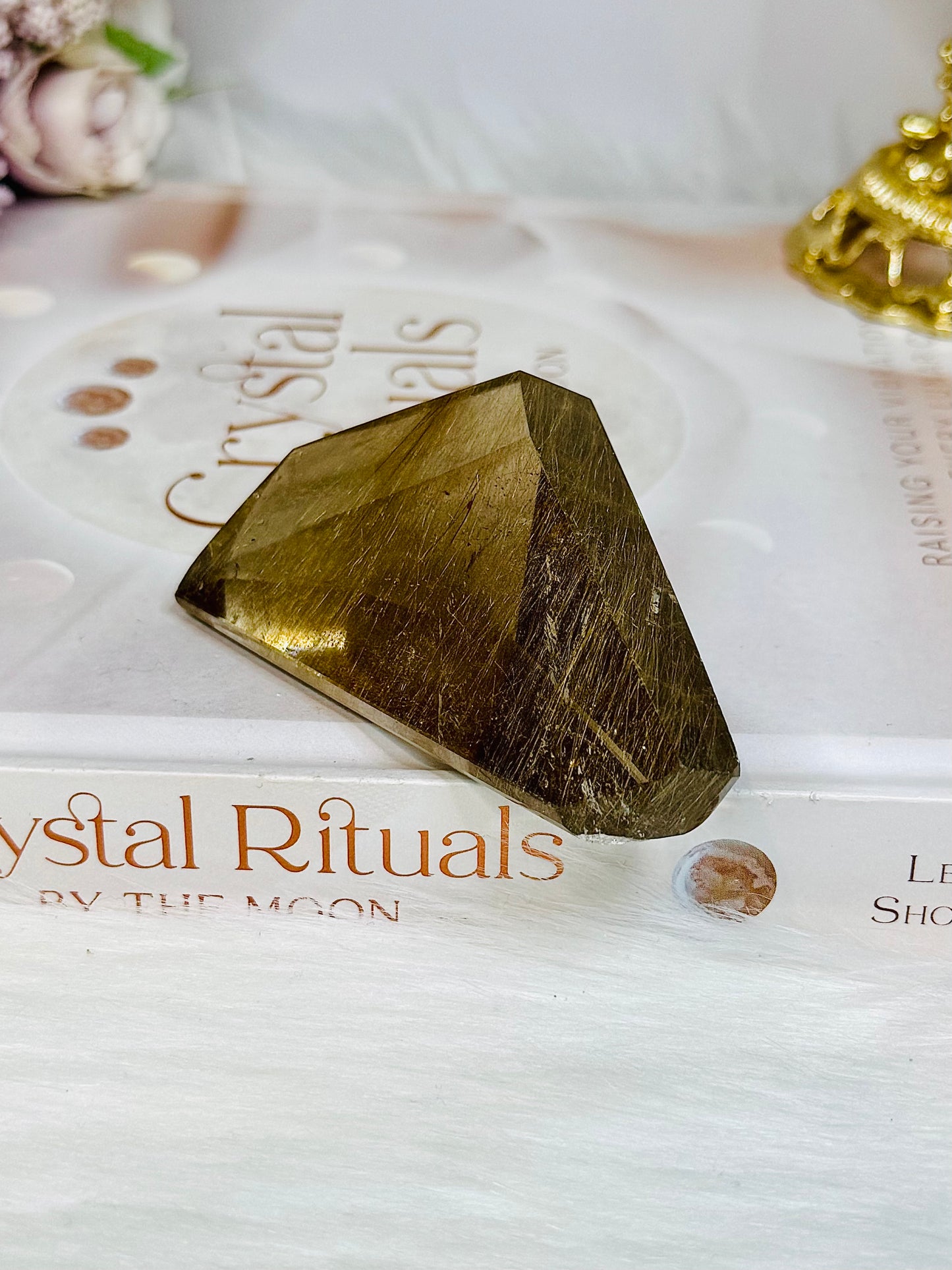 Golden Rutile Smokey Quartz Freeform 8cm