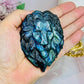 Labradorite Carved Lion Full of Blue Flash On Stand 8cm