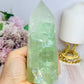 High Grade Light Green Fluorite Tower with Rainbows 14cm 551g