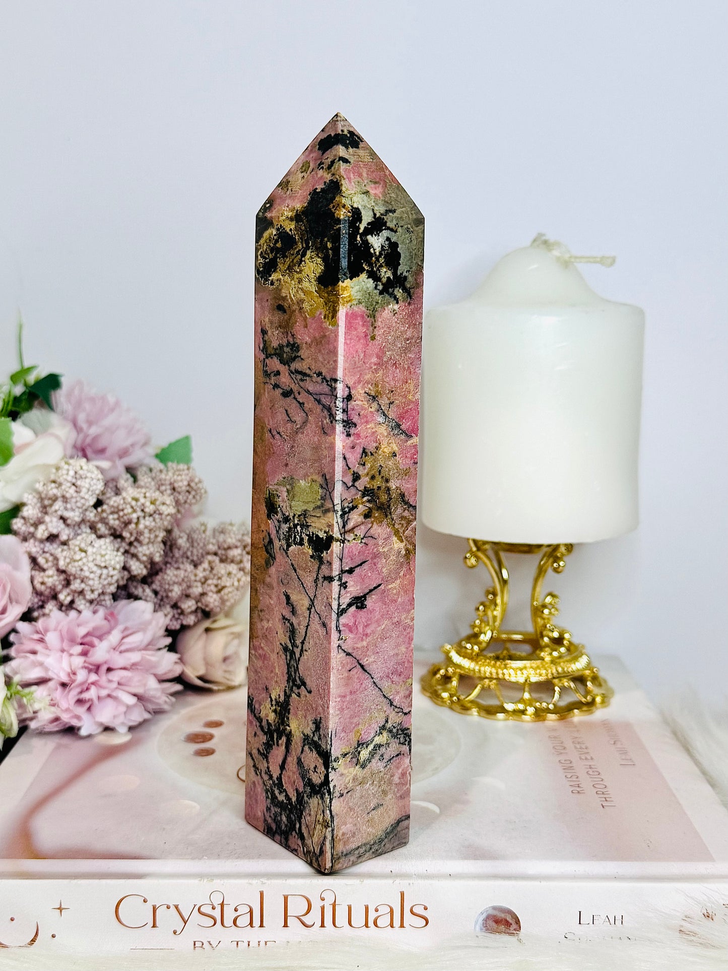 Large Rhodonite Tower 19cm 600g