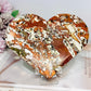 Large Money Agate Carved Heart on Stand 15cm