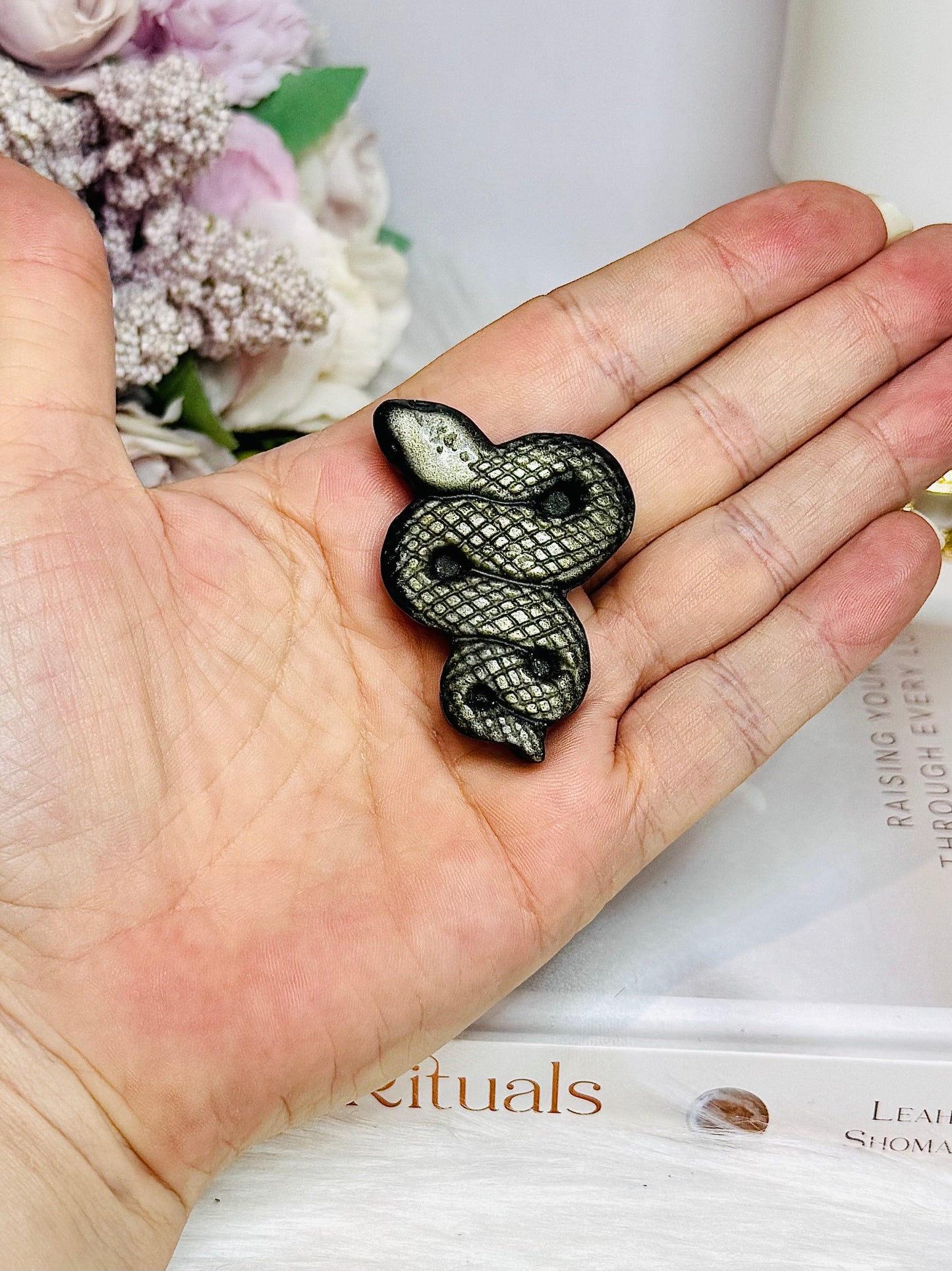 Gold Sheen Obsidian Snake 5cm