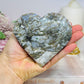 Large Moss Agate Druzy Heart On Stand 9.5cm