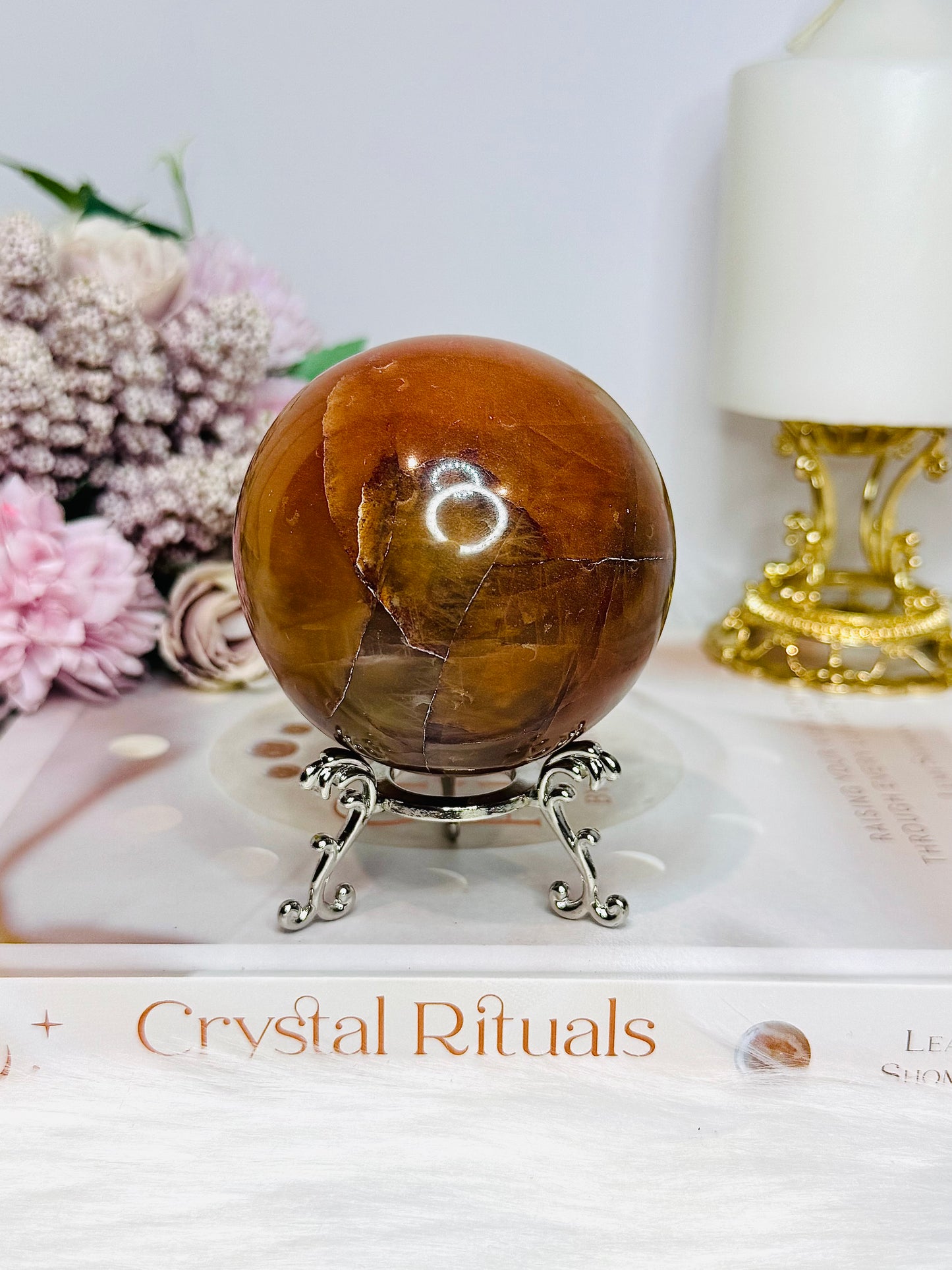 Large Carnelian Sphere on Stand 460g