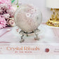 Large Pink Amethyst Sphere 401gram On Stand