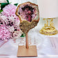 Simply Spectacular Pink Amethyst Druzy Geode on Rose Gold Stand From Brazil 11.5cm