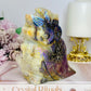 Large 683gram Aura Quartz Owl ~ See Back For Amazing Cluster Detail