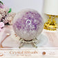Large High Grade Purple Agate Sphere on Stand 851g