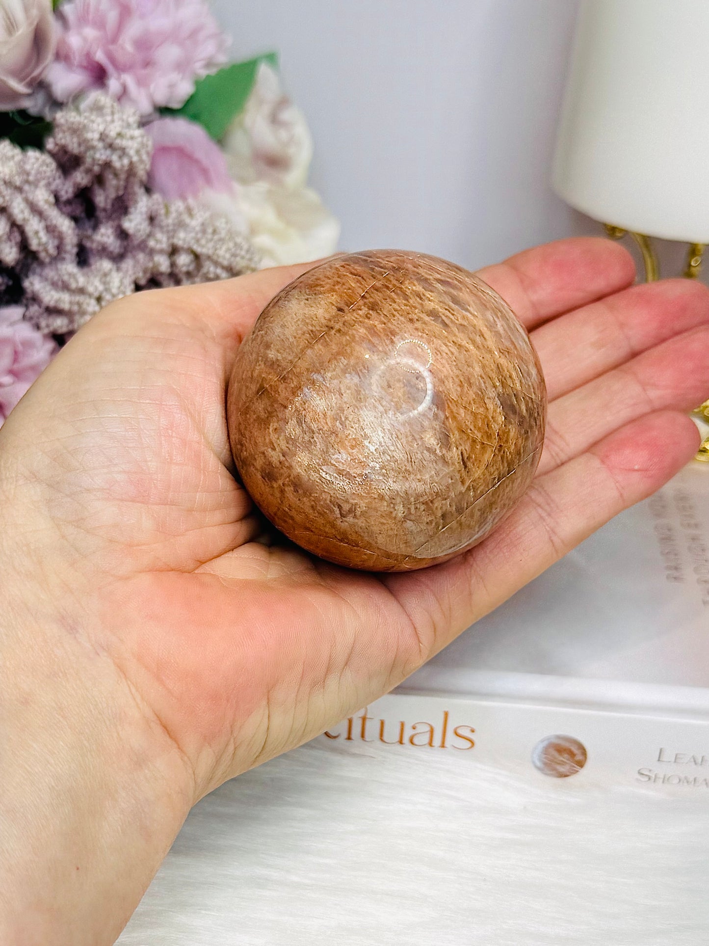 Moonstone X Sunstone Sphere On Stand 267g