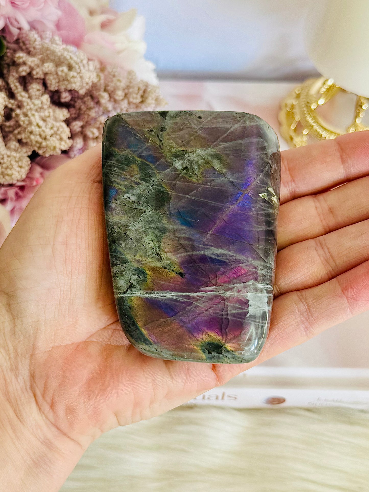 Stunning Labradorite Freeform With Deep Purple Flash 302grams