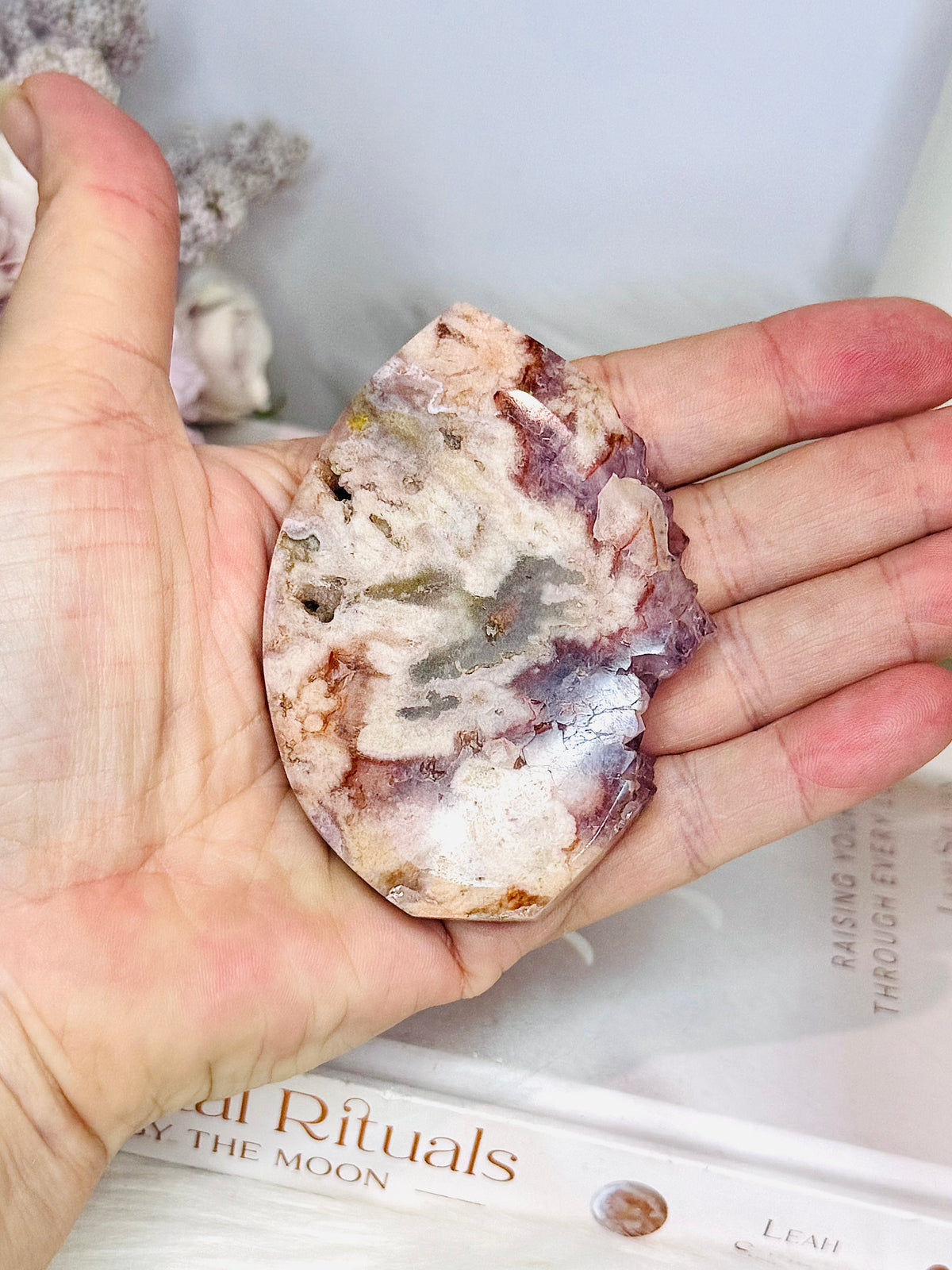 High Grade Amethyst X Flower Agate Druzy Freeform 8cm
