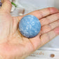 Blue Calcite Round Palm Stone (stand is display only)