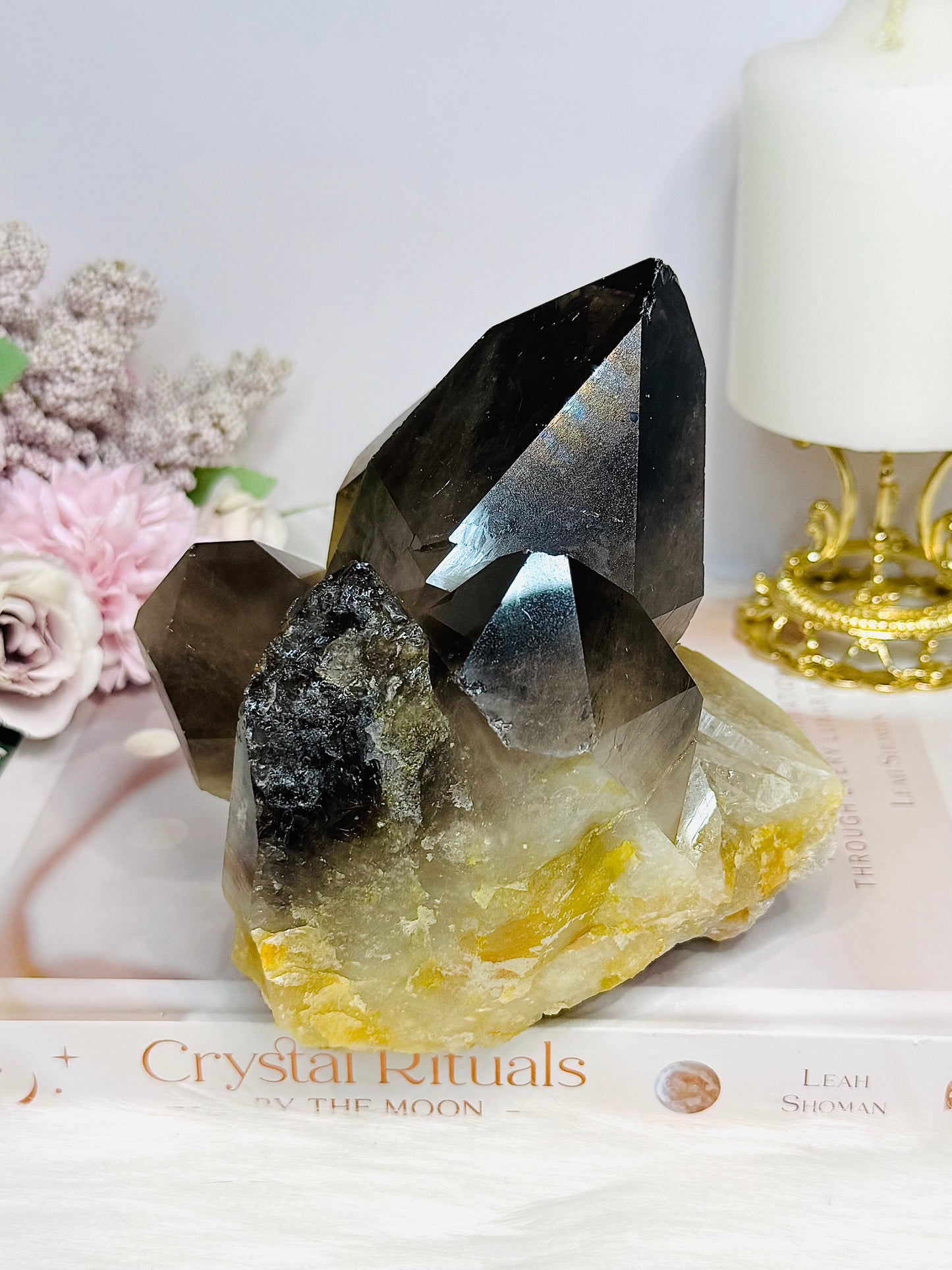 Large Smokey Quartz Cluster Freeform 1.3KG 13cm