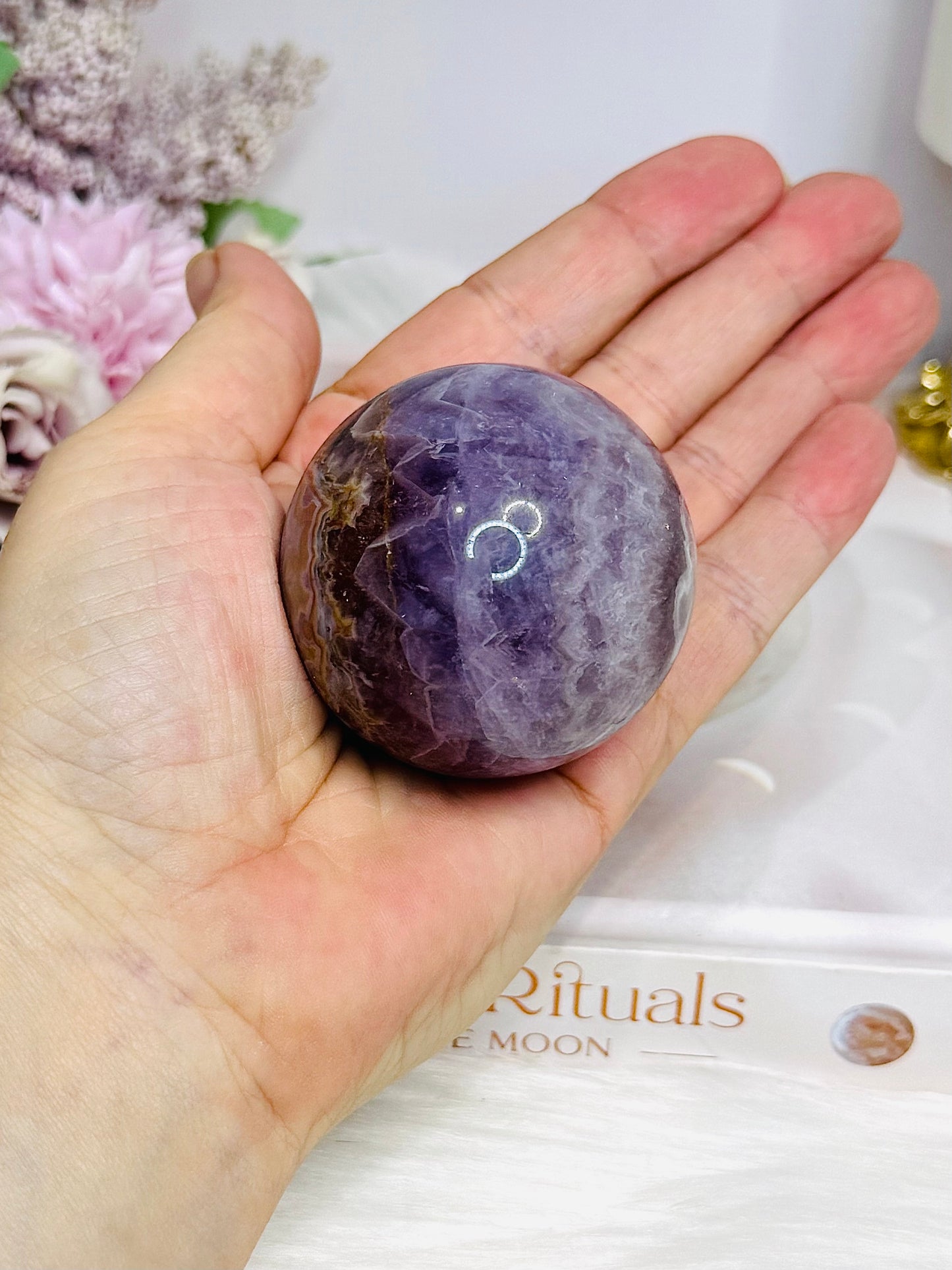 Crazy Lace Amethyst Sphere on Stand 184g