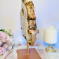 Large 23.5cm 1.5KG Druzy Pink Amethyst Slab On Rose Gold Stand