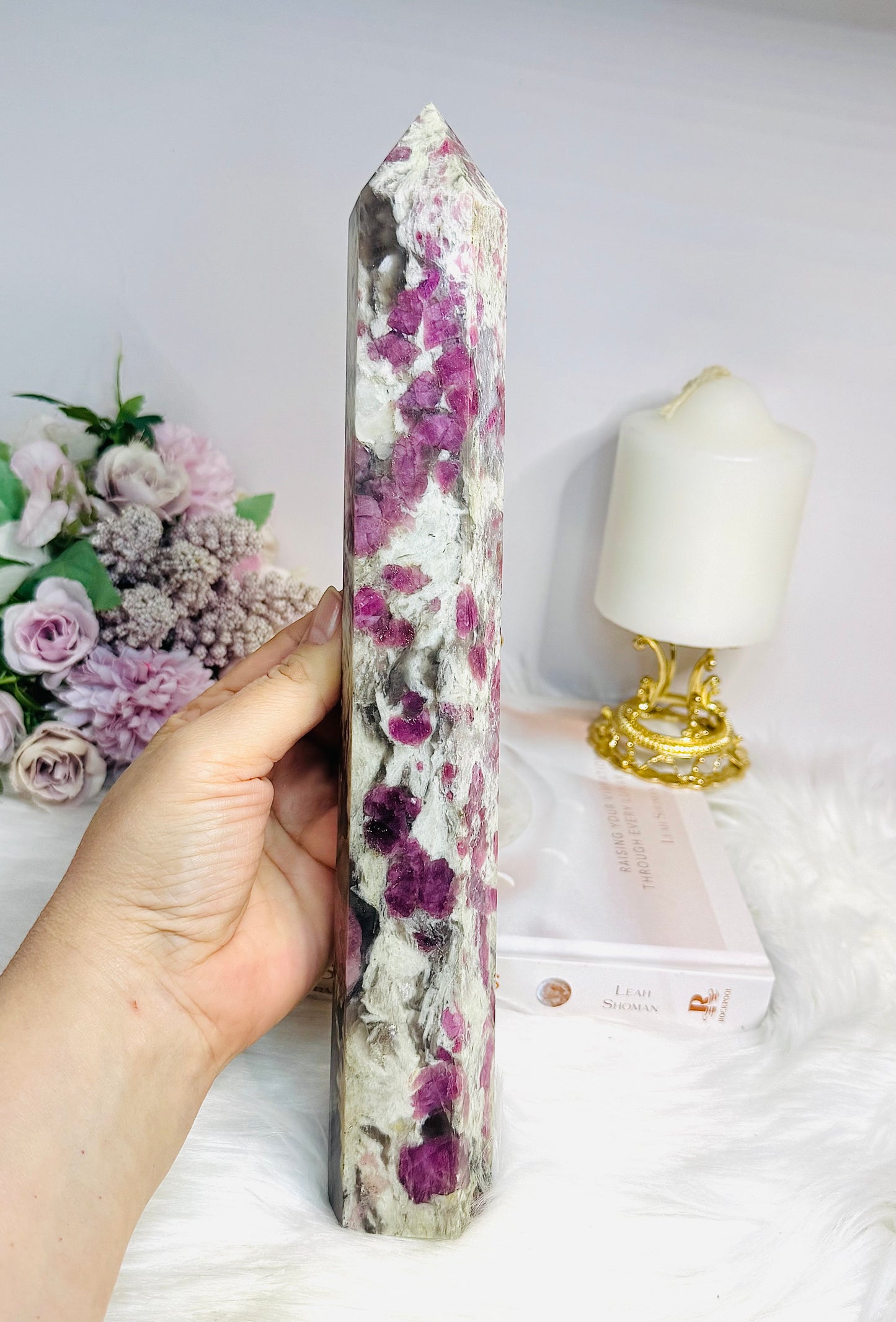 Large Pink Tourmaline Tower 29cm 1.075KG