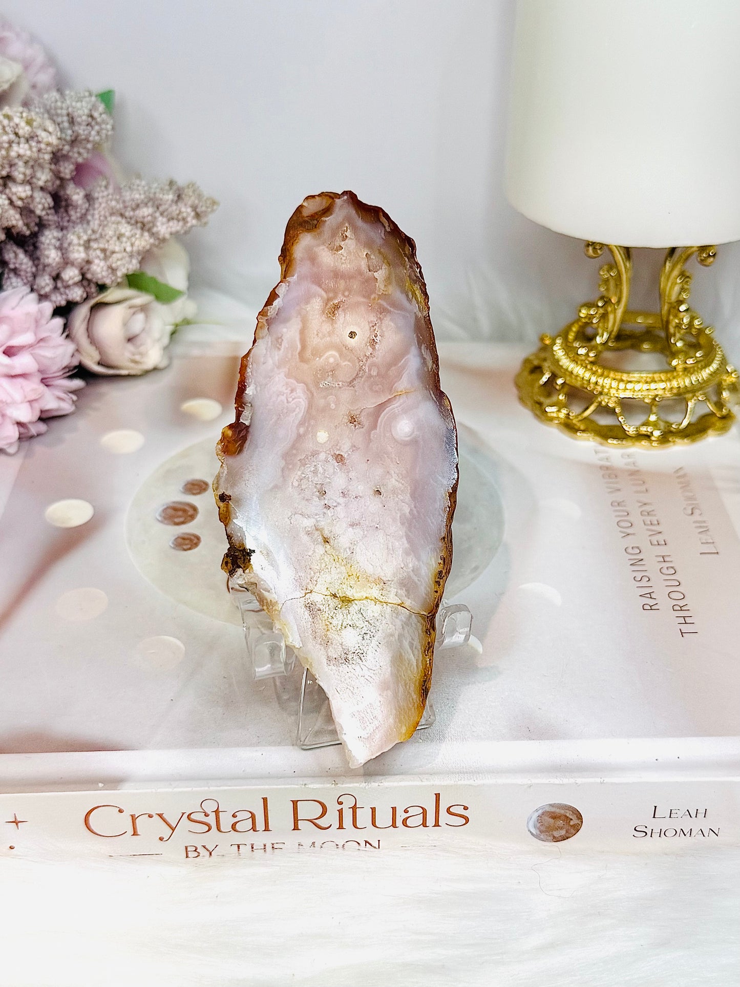 Pink Amethyst Slab On Stand 12cm