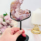 Rare Pink Amethyst X Flower Agate Druzy Natural Freeform On Stand 646g 19cm