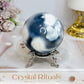 Large Orca Agate Sphere on Stand 379g