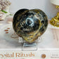 Black Moonstone Puffy Heart with Flash 249g