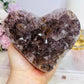 Large Natural Amethyst Carved Chunky Heart 944g with Goethite Inclusions