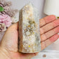 Chunky Flower Agate Tower 11cm