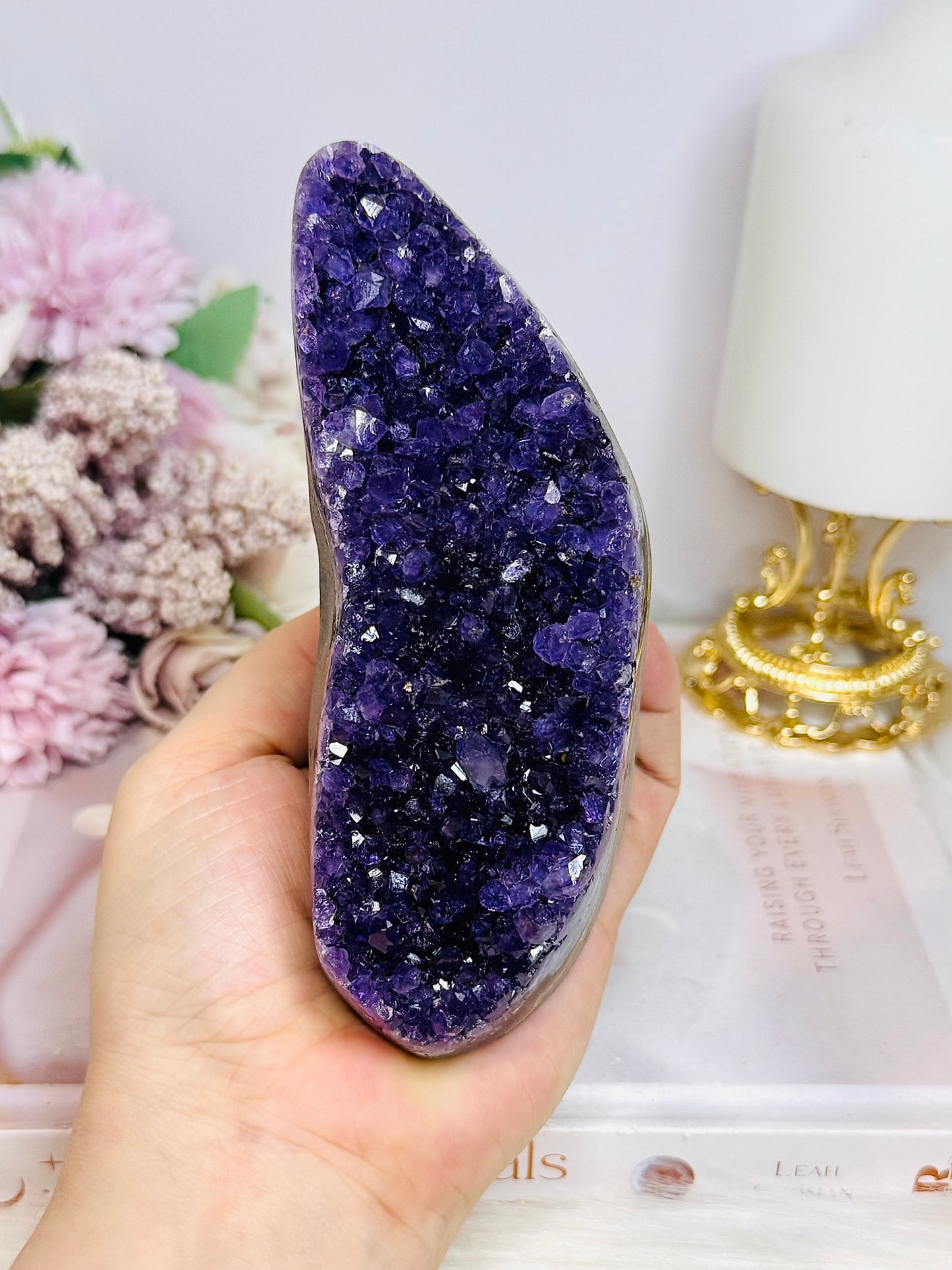 High Grade Deep Purple Amethyst Base Cut Cluster 10cm 609cm