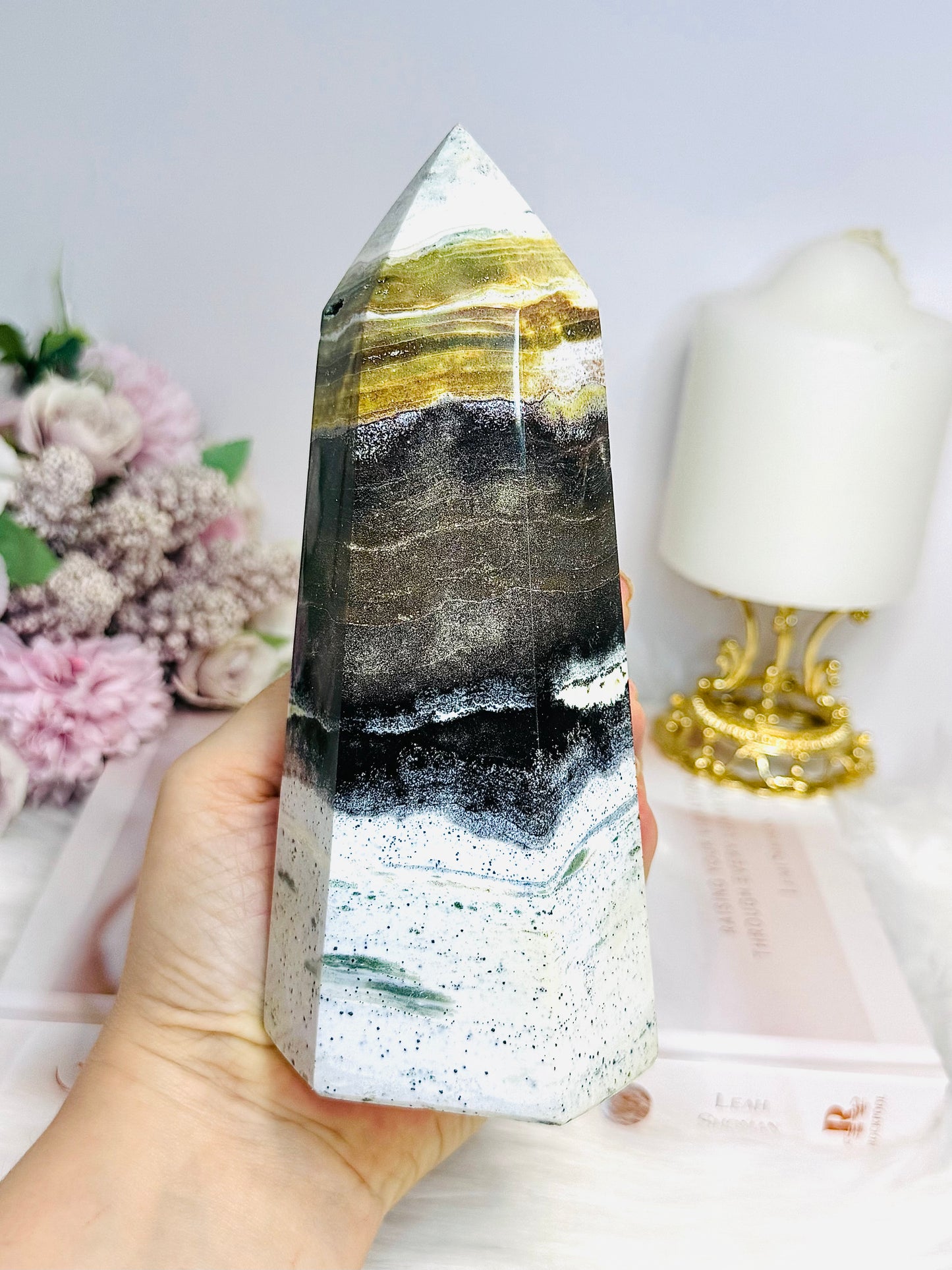 Chunky Ocean Jasper Druzy Tower 16.5cm 846g