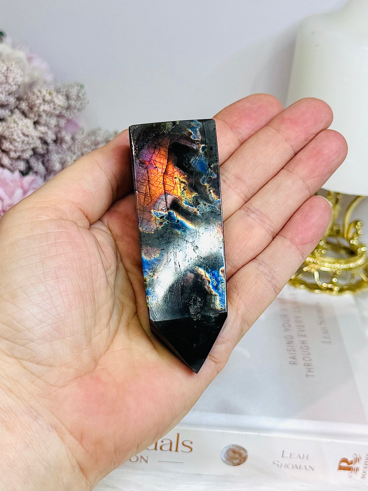 High Grade Labradorite Tower Full of Flash 8.5cm