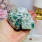 Large Moss Agate Carved Skull 9cm 452g