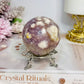 High Grade Pink Amethyst Druzy Sphere on Stand 288g